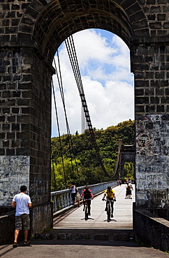 Pont Suspendu built in 1884 in Sainte Anne, La Reunion, Indian Ocean