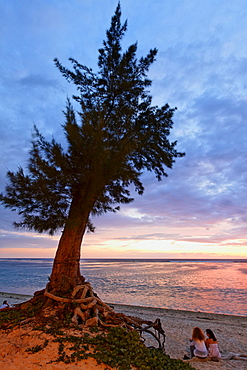 Sunset at the beach of Saint Gilles, La Reunion, Indian Ocean