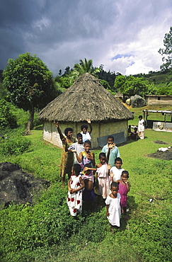 south pacific Fiji Vitu Levu traditional village near Sigakota river