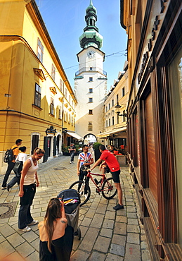 Michaeler gate at the old town of Bratislava, Slovakia, Europe