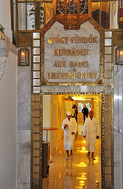 People at a therapeutic bath at health resort Piestany, western Slovakia, Europe