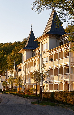 Villa Seeschloss on the seafront, Seaside Resort of Binz, Baltic Sea, Island of Ruegen, Mecklenburg-Western Pomerania, Germany