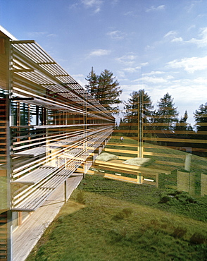 Exterior view of a hotel, Vigilius Mountain Resort, Vigiljoch, Lana, Trentino-Alto Adige/Suedtirol, Italy