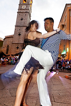 A night of Salsa dancing on Place de la RÃˆpublique, Porto Vecchio, Corsica, France