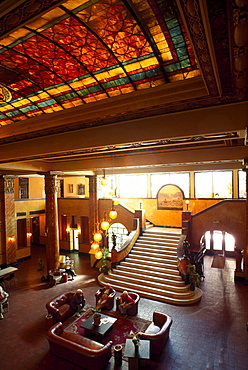 Foyer with glass roof in Gadsden Hotel, Douglas, Arizona, USA, STUERTZ S.96