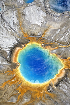 Aerial Photo, Grand Prismatic Spring, Yellowstone NP, Wyoming USA