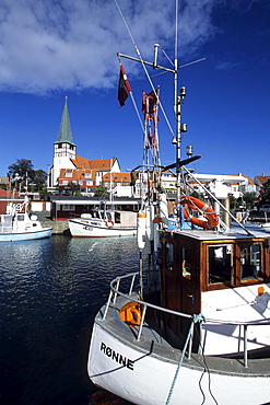 Fishing Boats in Ronne, Sankt Nicolai Kirke Church, Ronne, Bornholm, Denmark