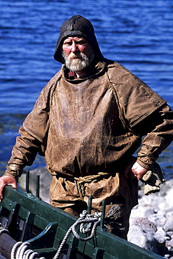 Man in Whaler Costume, 19th Century Fishing Station, Bolungarvik, Iceland