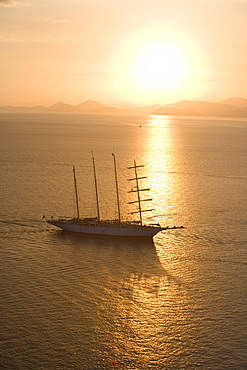 Star Flyer at Sunset, Hydra, Idhra, Saronic Islands, Greece