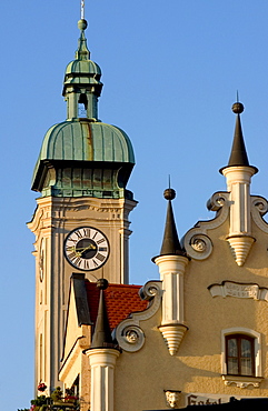 Heilig-Geist-Kirche, Church of the Holy Ghost at Viktualienmarkt, Munich, Bavaria, Germany