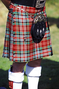 Close up of a kilt, Highland Games, Scotland, Great Britain, Europe