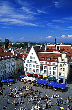 Market stalls at town hall square, Tallinn, Estonia, Europe