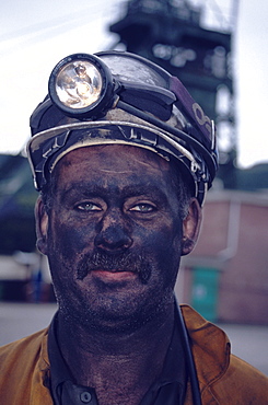 Portrait of a miner, Tower Colliery deep mine, Hirwaun Glamorgan, Wales, Great Britain, Europe