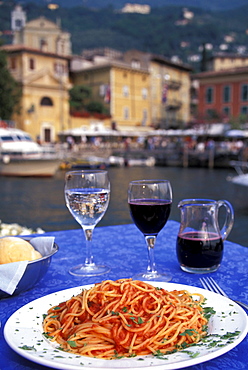 Traditional italien cuisine, Spaghetti, Lake Garda, Trentino, Trentino-Alto Adige, Italy