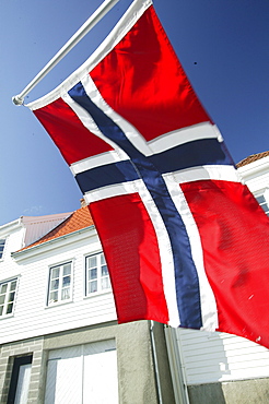 Norwegan Flag, Skudeneshavn, Rogaland, Norway