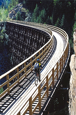 Biker, Kettle Railway Trail, British Columbia, Canada