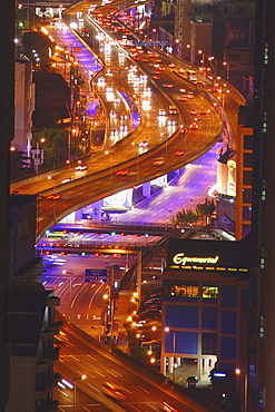 Motorways at night, Shanghai, China