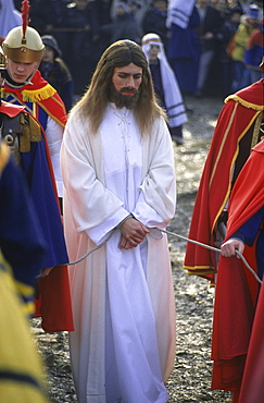 Jesus Christ played by a priest, The Mystery of the passion of Christ Kalwaria Zebrzydowska, Cracow, Polen