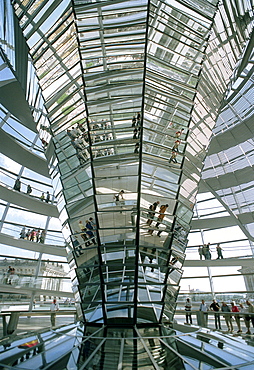 People visiting cupola, Reichstag building (parliament), Berlin, Germany