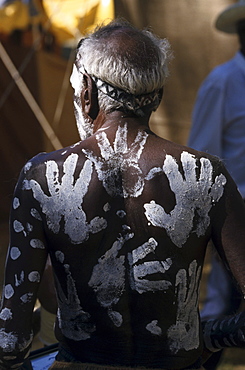 Aborigine, Body painting, Laura Dance Festival, Cape York Peninsula, Queensland, Australia