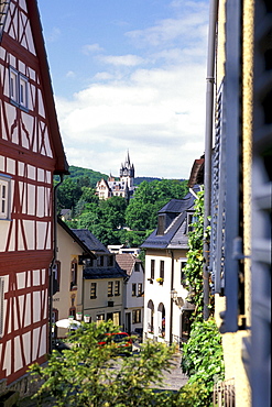 Houses at the old town, Koenigsstein, Taunus, Hesse, Germany, Europe