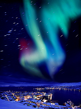 Aurora borealis near Hammerfest, Northern Norway, Norway