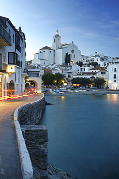 Costa Brava, Cadaques Bay with the Parish Church Santa Maria, Cadaques, Costa Brava, Catalonia Spain