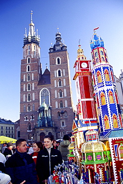 Nativity Cribs, Competition for the finest Nativity Crib, near Mickiewicz Monument in front of the Church of Virgin Mary, Cracow, Poland