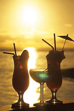 Tropical Cocktails at Sunset, The Rarotongan Beach Resort, Rarotonga, Cook Islands