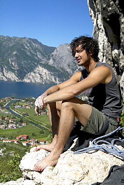 Man, Climber, Lake, Nago, Lago di Garda, Italy