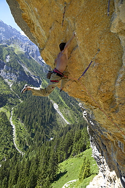 Man, Climber, Overhang, Gimmelwald, Lauterbrunnen, Switzerland