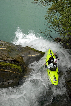 Man, Kajaker, Creek, Wildwater, Waterfall, Interlaken, Grisons, Switzerland