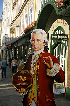 Mozartkugeln offered card board Morzart, Old Market, Salzburg, Salzburg, Austria