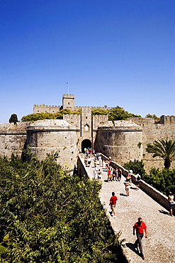 Amboise gate, Palace of the Grandmaster, built during the 14th century, Rhodes Town, Rhodes, Greece, (Since 1988 part of the UNESCO World Heritage Site)