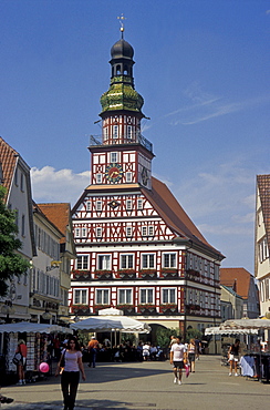 Townhall in the sunlight, Kirchheim unter Teck, Baden-Wuerttemberg, Germany, Europe