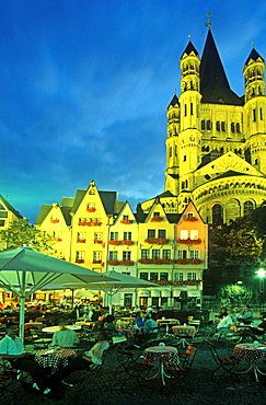 St. Martin, beer garden, Martinviertel, Cologne, Germany