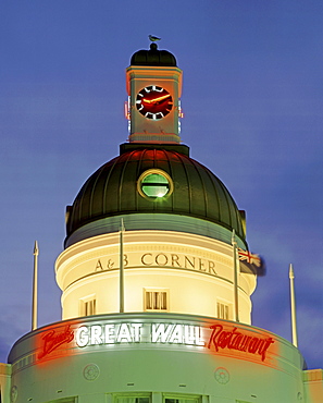 New Zealand, South island, Napier, tower, art nouveau in twilight