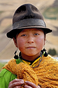 Indigenous girl from Zumbahua, Ecuador, South America