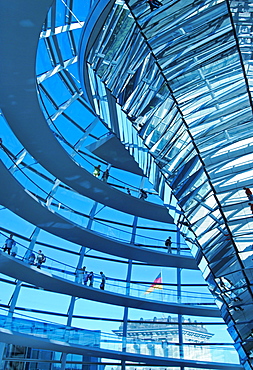 Berlin, Reichsstag, dome by Norman Forster, interieur