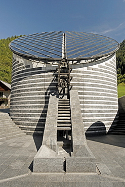 Switzerland Ticino Mogno church designed by Mario Botta