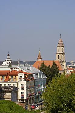 Houses in Boksto street and the church of St. Nicolas, Lithuania, Vilnius