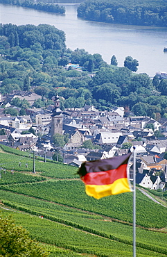 View to Rudesheim, Rheingau, Hesse, Germany