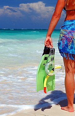 Fins and mask, Punta Cana, Caribbean, Dominican Republic