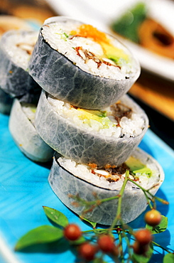 Sushi Futo Maki with caviar and crabmeat, Restaurant Matsuhisa, Beverly Hills, Los Angeles, California, USA