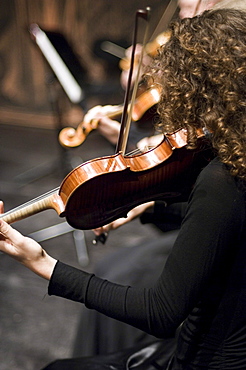 Violinists, Prinzregententheater, Munich, Bavaria, Germany