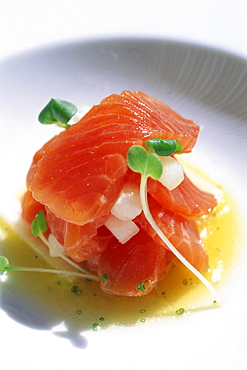 Saltpressed tasmanian ocean trout with Kalamansi dressing, Restaurant Setai, Hotel Setai, South Beach, Miami, Florida, USA