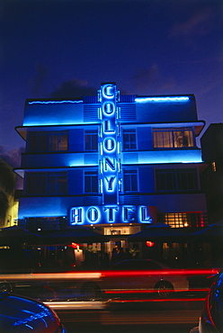 Ocean Drive at night, South Beach, Miami, Florida, USA