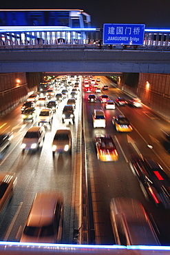 Traffic at Night, Beijing, China