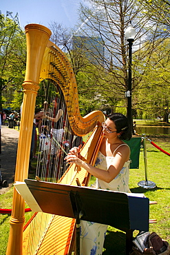 People playing music in the Public Gardens, Boston, Massachusetts, USA