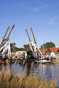 Bascule bridge, Greifswald-Wieck, Baltic Sea, Mecklenburg-Western Pomerania, Germany